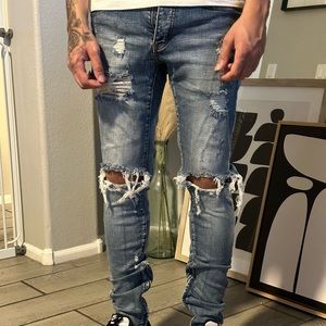 MNML Blue Ripped Denim